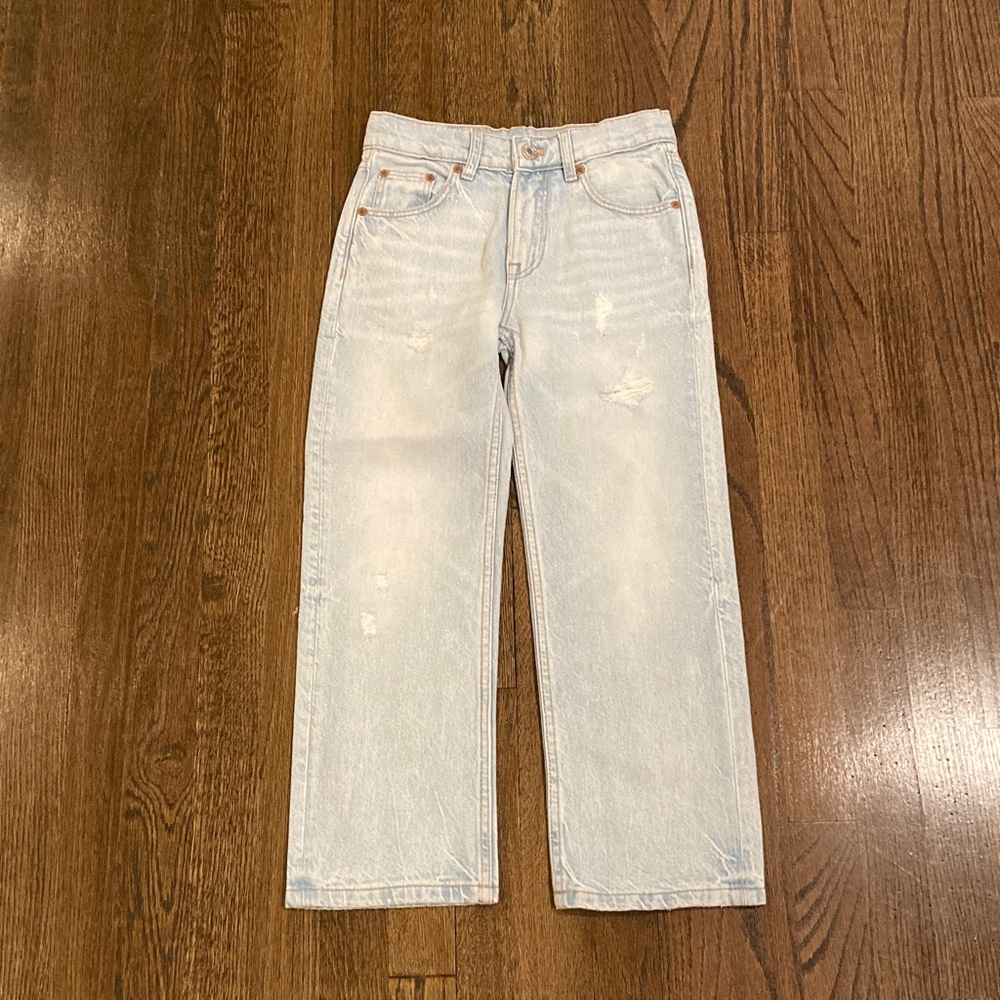 Zara Light Blue Distressed Denim Jeans
